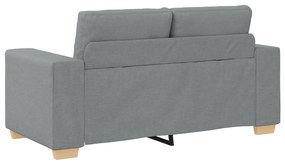 Conjunto de Sofá de 3 Peças com Almofadas Cinza Claro de Tecido