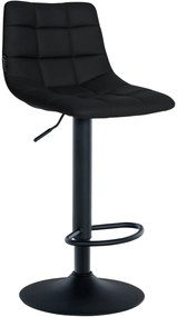 Conjunto de 2 bancos altos Jerry em couro sintético com estrutura preta 87-108,5 x 43 x 46,5 cm Preto