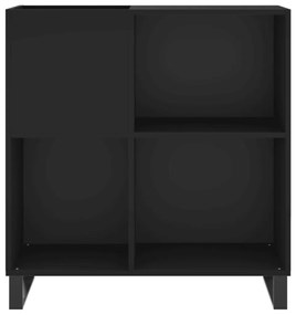 Armário para discos 84,5x38x89 cm derivados de madeira preto