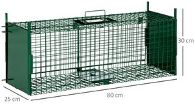 Outsunny Armadilha para Animais Vivos com Porta Gaiola de Captura com