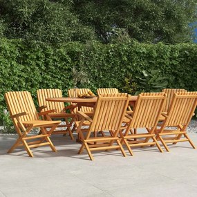 Cadeiras de jardim dobráveis 8 pcs 61x67x90 cm teca maciça