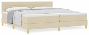 Cama Box Spring com Colchão Creme 200x200 cm Tecido