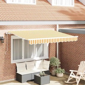 vidaXL Toldo Retrátil Amarelo e Branco 3 x 2 m