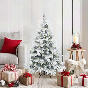 vidaXL Árvore de Natal Artificial com 150 LEDs Branco 120 cm PE e PVC