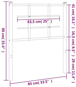 Cabeceira de cama 80 cm metal branco