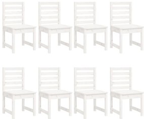 11 pcs conj. de jantar p/ jardim madeira de pinho maciça branco