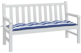 Almofadão p/ banco jardim 150x50x7 cm tecido oxford azul/branco