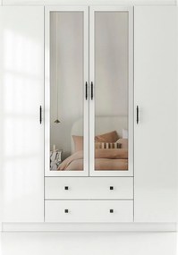 Conjunto de Quarto Juvenil Lavinia – Branco – Roupeiro 140x186x50 cm,