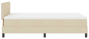 Cama Box Spring com Colchão e LED Creme 120x200 cm Tecido