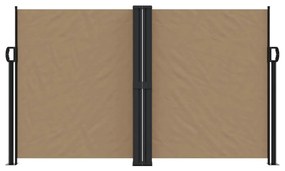 Toldo lateral retrátil 140x1200 cm cinzento-acastanhado