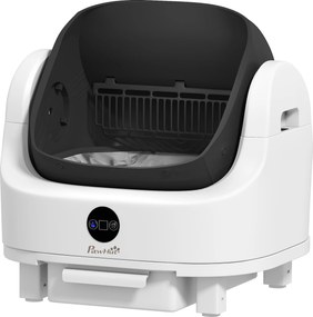 Caixa de areia autolimpante para gatos, automática, aberta, com isolamento de odores/proteção de segurança, branca