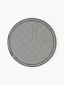 Tapete redondo reversível para interior e exterior com padrão de losangos Reddy