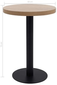 Mesa bistrô 60 cm MDF castanho-claro