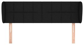 Cabeceira de cama c/ abas tecido 147x23x78/88 cm preto