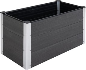Outsunny Canteiro Elevado em Alumínio, Cama de Plantio para Jardim, Resistente ao Tempo, Sem Fundo, Canteiro 100x50x55,5cm para Terraço, Varanda, Canteiro para Flores e Plantas, Cinza | Aosom Portugal