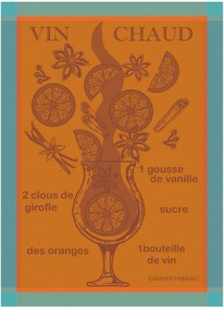 Panos de cozinha jacquard Vin Chaud Mandarine, conjunto de 4