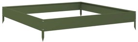 Canteiro elevado de jardim 100x100x18,5 cm aço verde azeitona