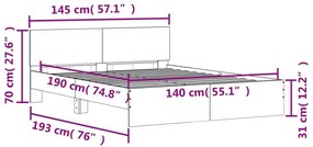 Estrutura de cama com cabeceira 140x190 cm branco