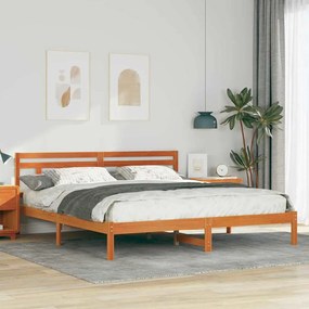 Estrutura da Cama Castanho 180 x 200 cm Madeira de Pinheiro
