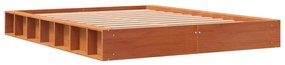 Cama sem colchão 120x190 cm madeira pinho maciça castanho-mel