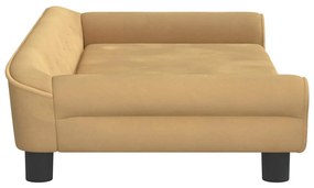 Cama para cães 100x50x21 cm veludo castanho