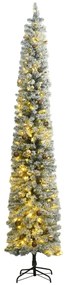 vidaXL Árvore de Natal fina c/ 300 luzes LED conj. bolas e neve 300 cm
