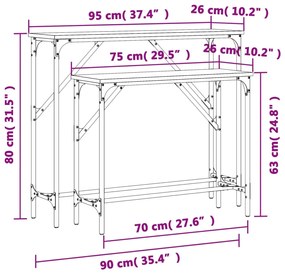 Mesas consola 2 pcs derivados de madeira preto