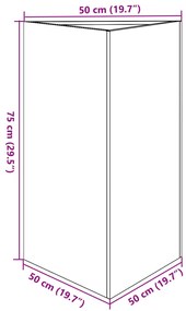 Vaso/floreira de jardim triangular 50x43x75 cm aço branco
