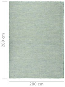 Tapete de tecido plano para exterior 200x280 cm turquesa