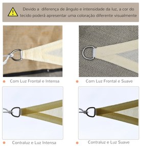 Outsunny Vela de Sombra Triangular 4x4x4 m Toldo Vela de HDPE com Prot