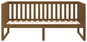 Sofá-cama 100x200 cm madeira pinho maciça castanho mel