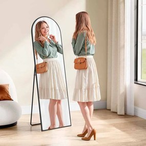 Espelho de corpo inteiro em forma de arco 150 x 40 cm Preto