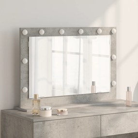 vidaXL Espelho de Maquiagem Cinza Concreto Vidro 80 x 55 x 18 cm Espelho