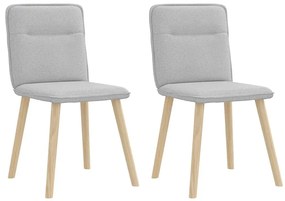 Cadeiras de jantar 2 pcs tecido cinza nuvem