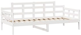 Sofá-cama c/ gavetas 90x190 cm madeira de pinho maciça branco