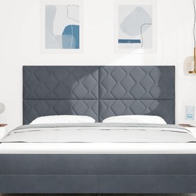 Cabeceira Design Blocos Diamentados Cinza Escuro 180 cm Veludo
