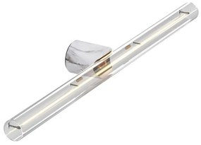 Candeeiro de parede ou teto Esse14 para lâmpada LED linear S14d - Impermeável IP44 - Mármore Branco / Não