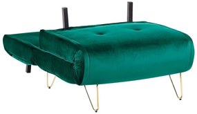 Sofá-cama de 1 lugar em veludo verde escuro VESTFOLD Beliani