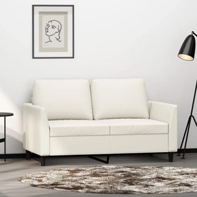 vidaXL Sofá de 2 lugares 120 cm couro artificial cor creme