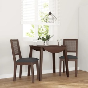 vidaXL Cadeiras de jantar com almofadões 2 pcs madeira maciça castanho