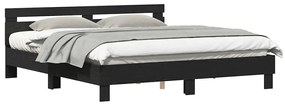 Estrutura da Cama com cabeceira Carvalho Preto 180 x 200 cm