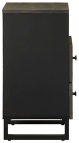 Mesa de cabeceira preto 50x33x62 cm madeira de mangueira maciça