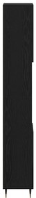 Armário de Banheiro vidaXL Preto Carvalho 30x30x190 cm Madeira Revesti