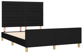 Estrutura de cama sem colchão 140x200 cm tecido preto