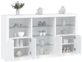 Aparador com luzes LED 181,5x37x100 cm branco