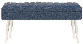 Conjunto de Mesa de Jantar Extensível e Cadeiras Vina – Branco e Azul