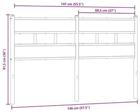 Cabeceira de cama 140cm derivados madeira/ferro carvalho sonoma