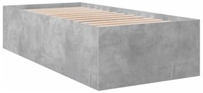 Estrutura de cama 90x200 cm derivados de madeira cinza sonoma