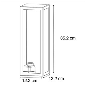 LED Candeeiro de parede exterior inteligente preto com vidro incl. Wifi ST64 - Rotterdam Long Moderno