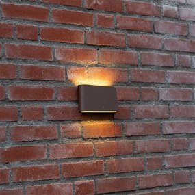 Candeeiro de parede exterior moderno castanho enferrujado 17,5 cm com LED IP65 - Batt